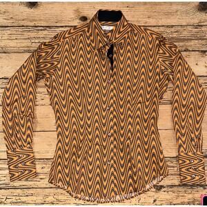 Coton Doux Orange Long Sleeve Button Up Shirt Womens Size 3 NWOT